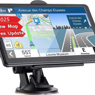 GPS Navigation for Car,Latest 2025 Map, 7 inch Touch Screen Real Voice Spoken Turn-by-Turn Direction Reminding Navigation System for Cars, GPS Satellite Navigator with Free Lifetime Map Update